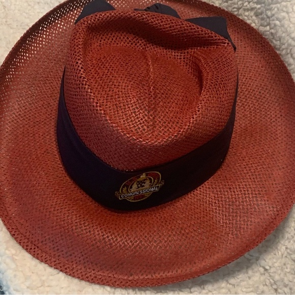 Vtg Golf  Us Open 1997 Congressional Hat Womens Straw Woven Shade Wide Brim Hat